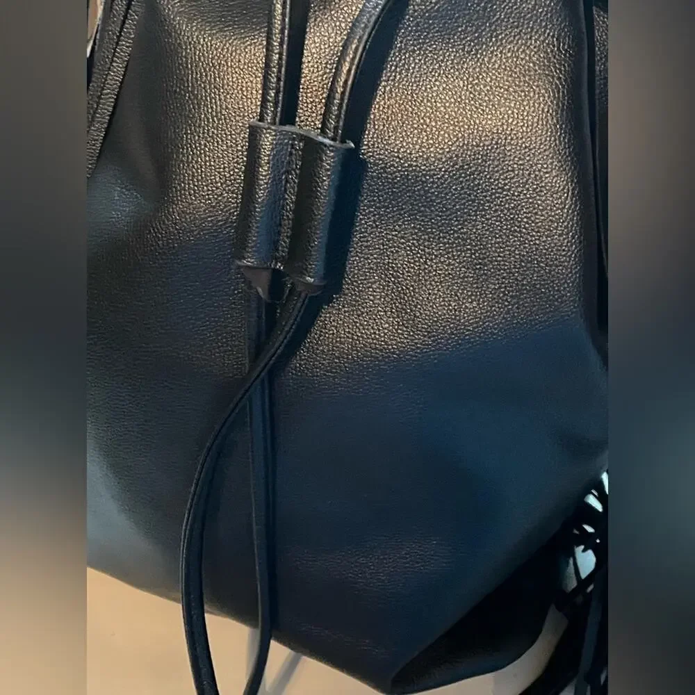 Victoria's Secret Black Fringe Backpack Knapsack Like New - Picture 5 of 8